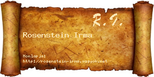 Rosenstein Irma névjegykártya