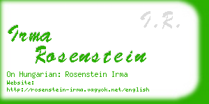 irma rosenstein business card